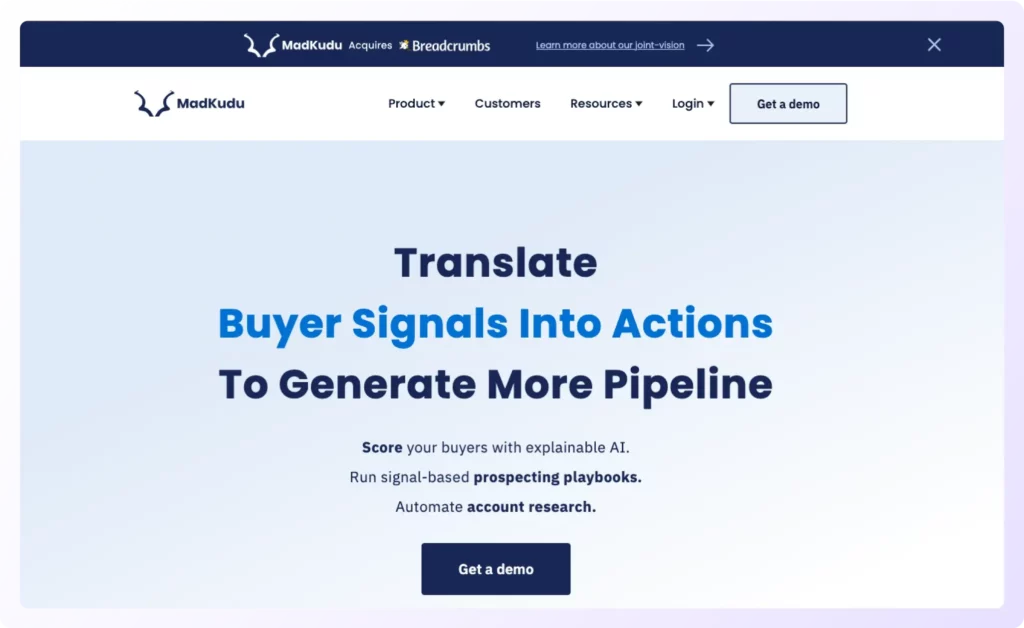 MadKudu landing page