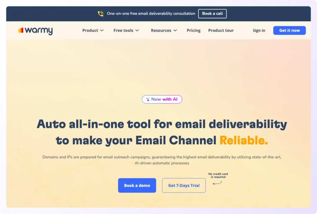 Warmy.io landing page