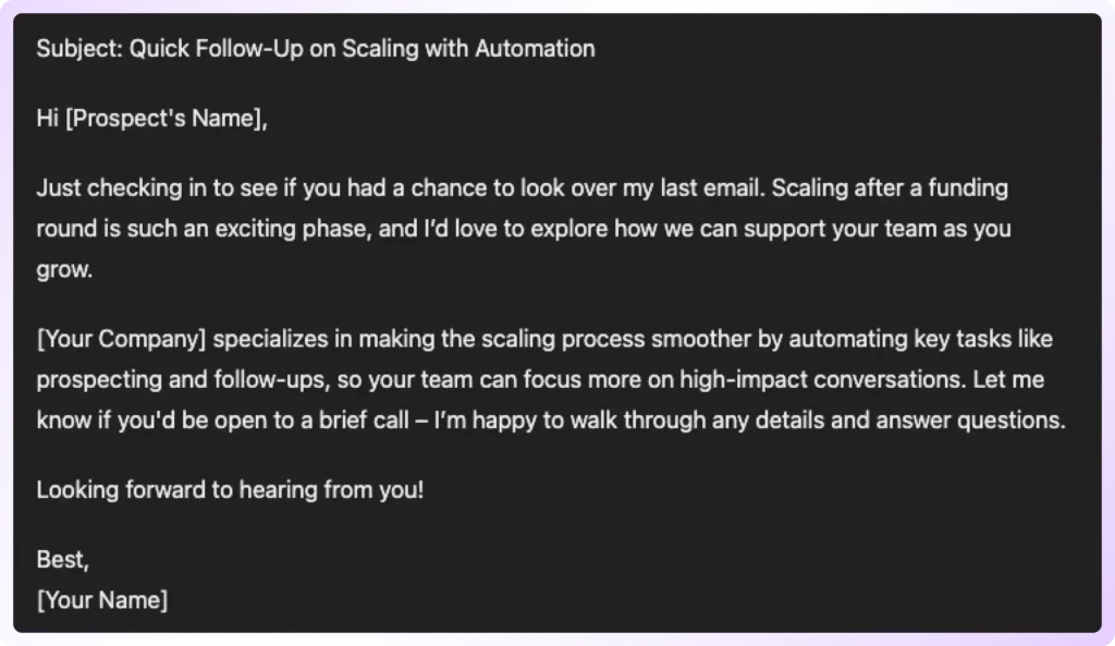 follow up email