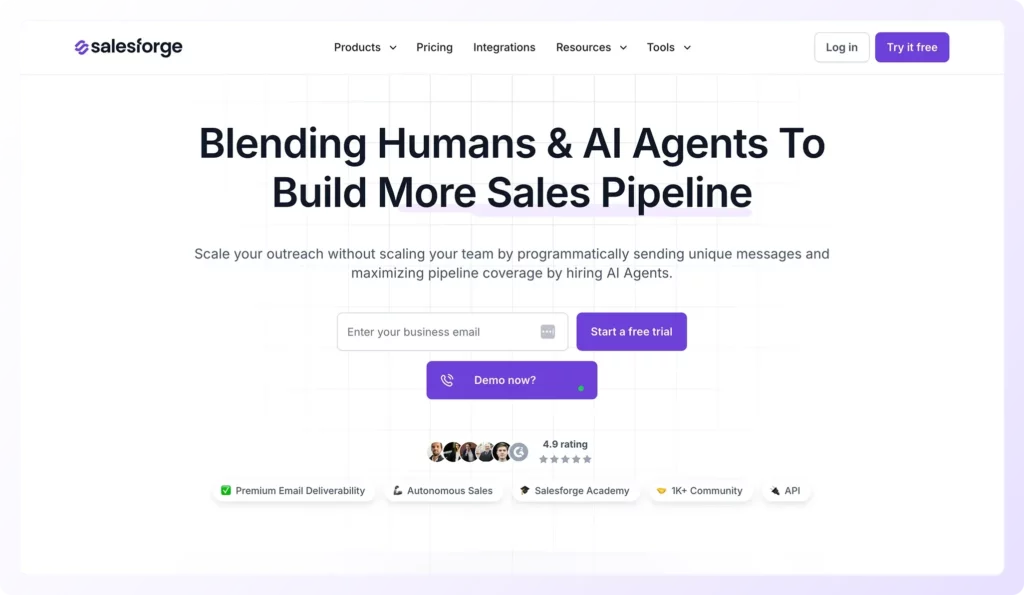 Agent Frank by Salesforge Homepage